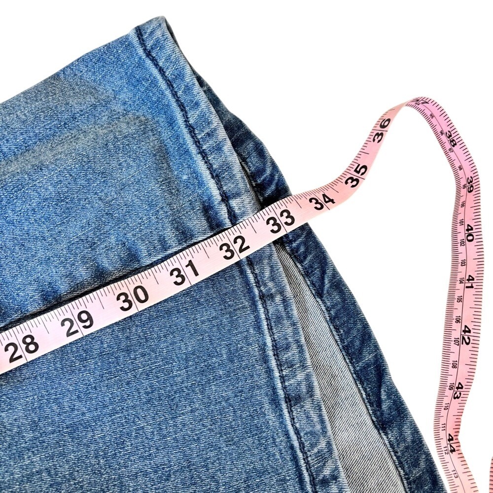 Free People Vintage Wash Denim Wide Leg Flare Jeans - Blue - Picture 8 of 9